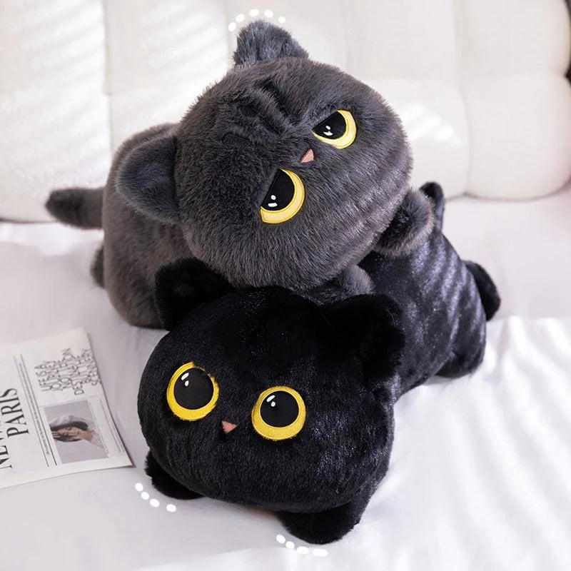 50/70/90cm Cute Black Cat Pillow Soft Plush Office Nap Pillow Cushion Toy Stuffed Pause Bed Sleep Pillow Home Decor Gift Doll