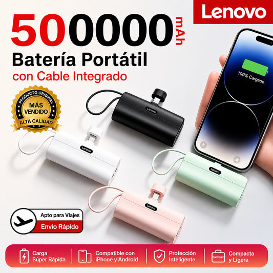 Lenovo Ultra Slim Power Bank - Batería de carga rápida para celulares Android e IPhone