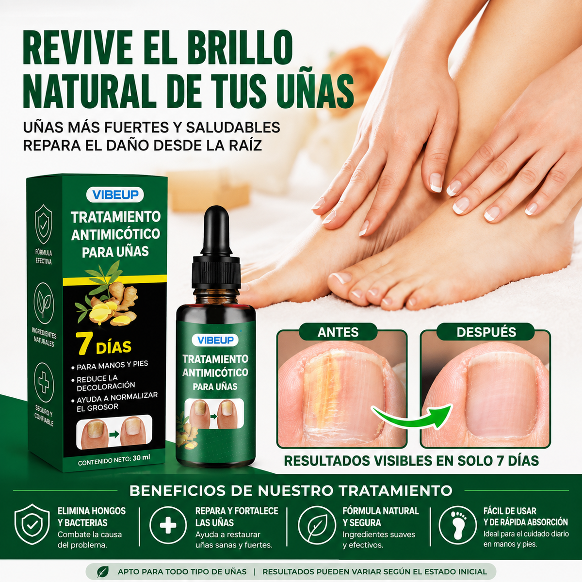 PureNail - Suero para tratamiento de uñas con hongos en 7 días
